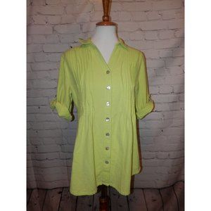 Soft Surroundings Bright Lime Button Front Tunic